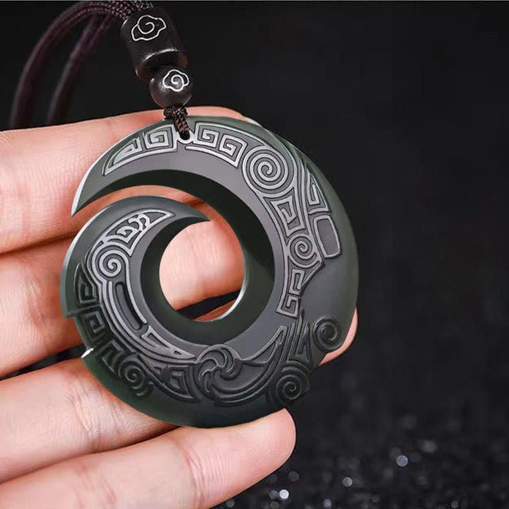 Jade Anhänger Friedensschnalle Glück Harmonie eleganter Naturstein Pendant