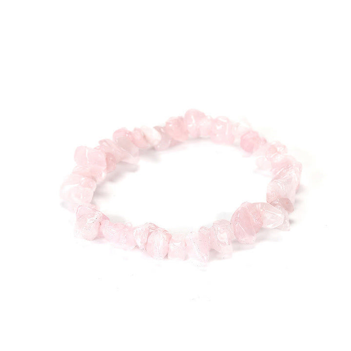 Rosaquarz Armband Kristall Wärme elastisch Naturstein Perlen glänzend.