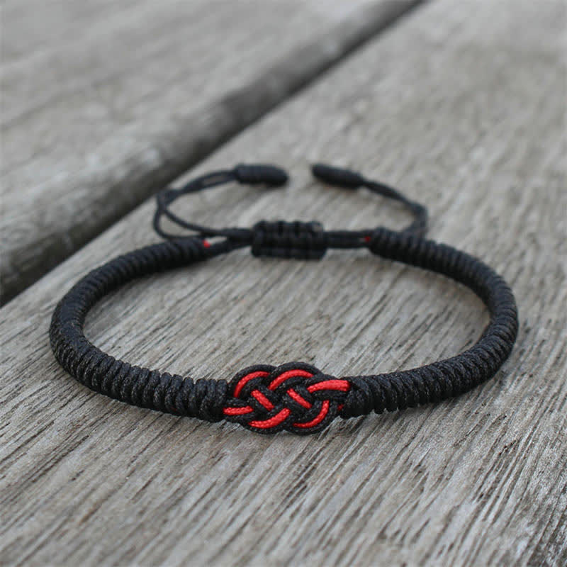 Armband Rot Schwarz Chinesischer Knoten - Schutz