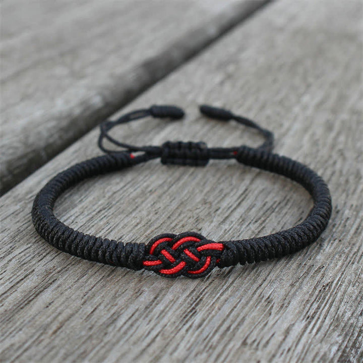 Armband Rot Schwarz Chinesischer Knoten - Schutz