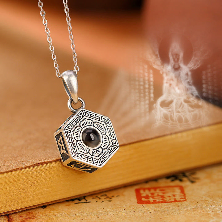 Anhänger Kette Tibetischer Hexagon Silber