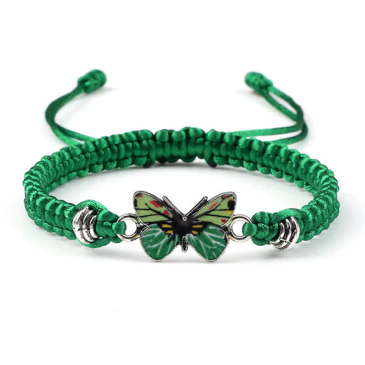 Grünes Armband Schmetterling – Liebe mit Schmetterlingsanhänger elastisch