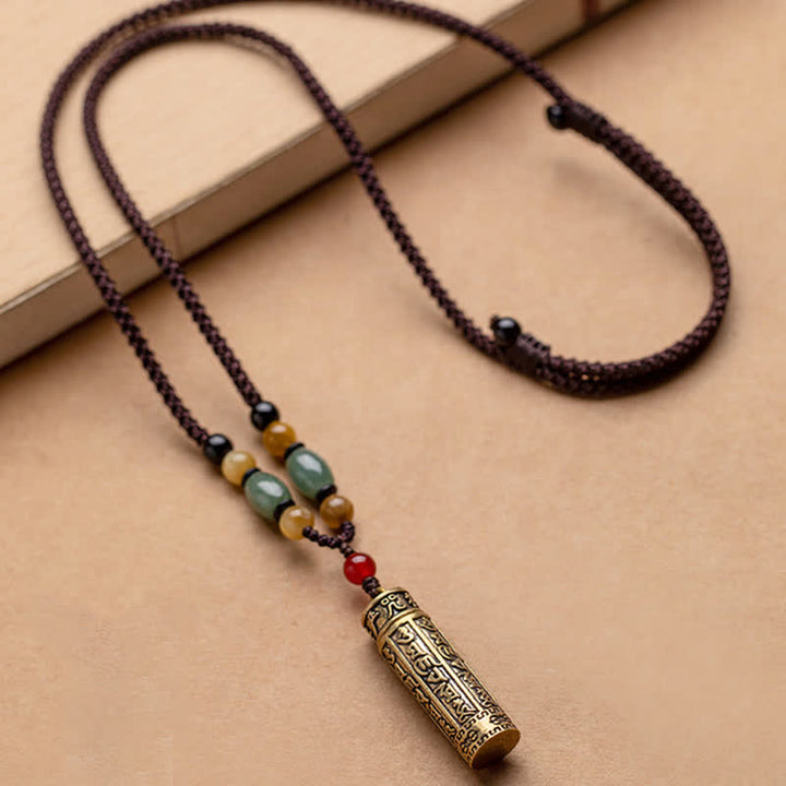 Anhänger Achat Om Mani Padme Hum Schutz Heilung Kette Naturstein