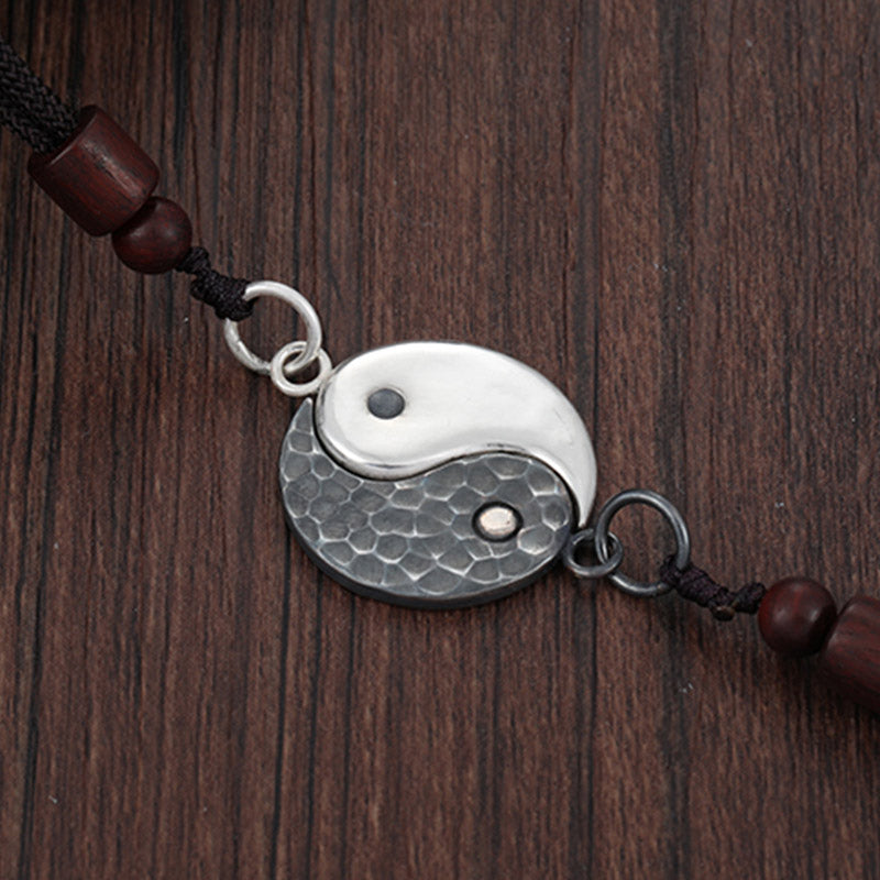 Kette Sterling-Silber Yin Yang Anhänger Harmonie Symbol