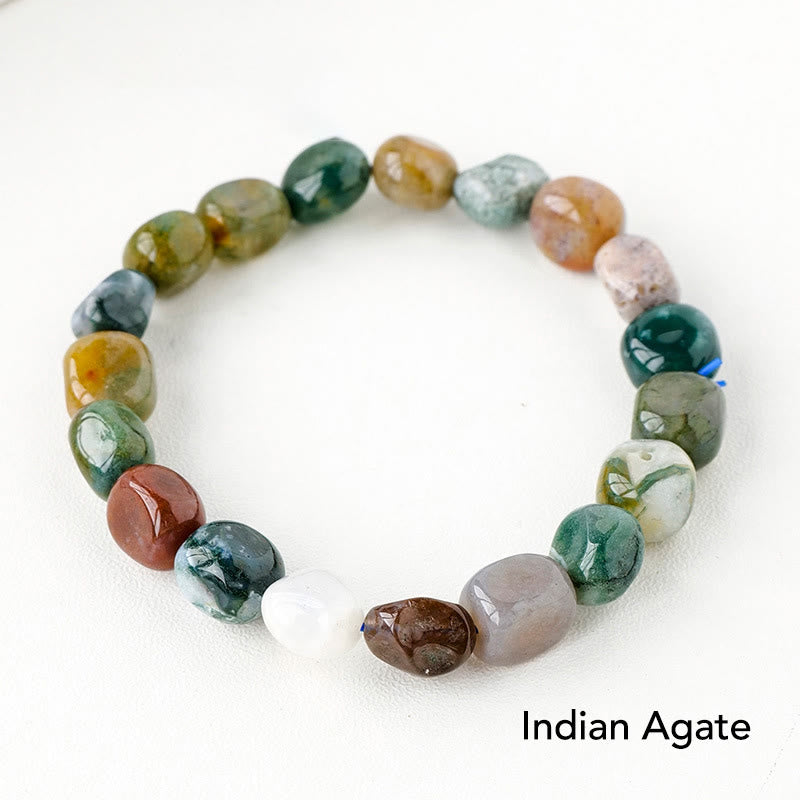 Indisches Achat Armband Kristall mit bunten Natursteinen elastisch.