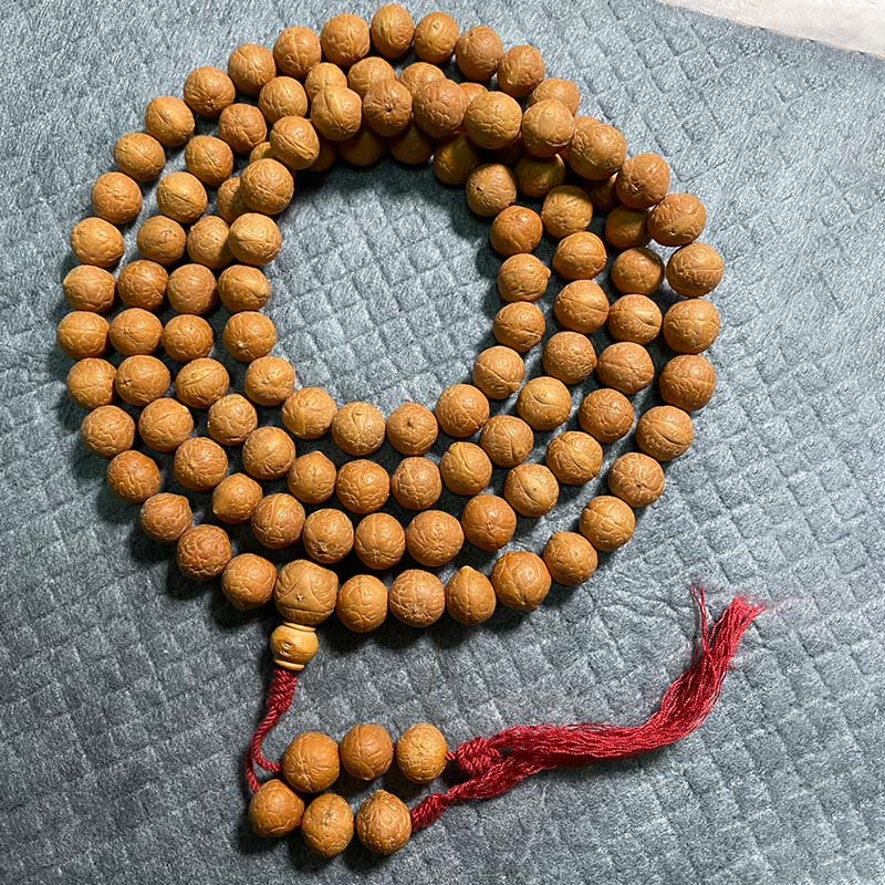 Mala Bodhi Glück Wohlstand Balance Holzperlen Quaste Meditationskette