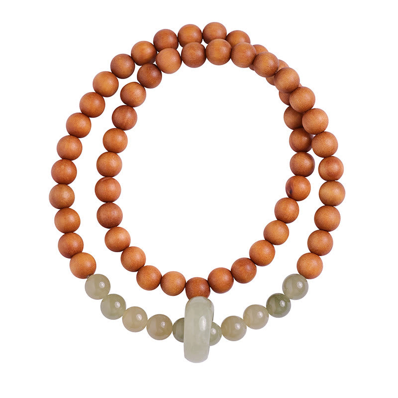 Armband Sandelholz Jade – Schutz braun beige Naturstein elastisch