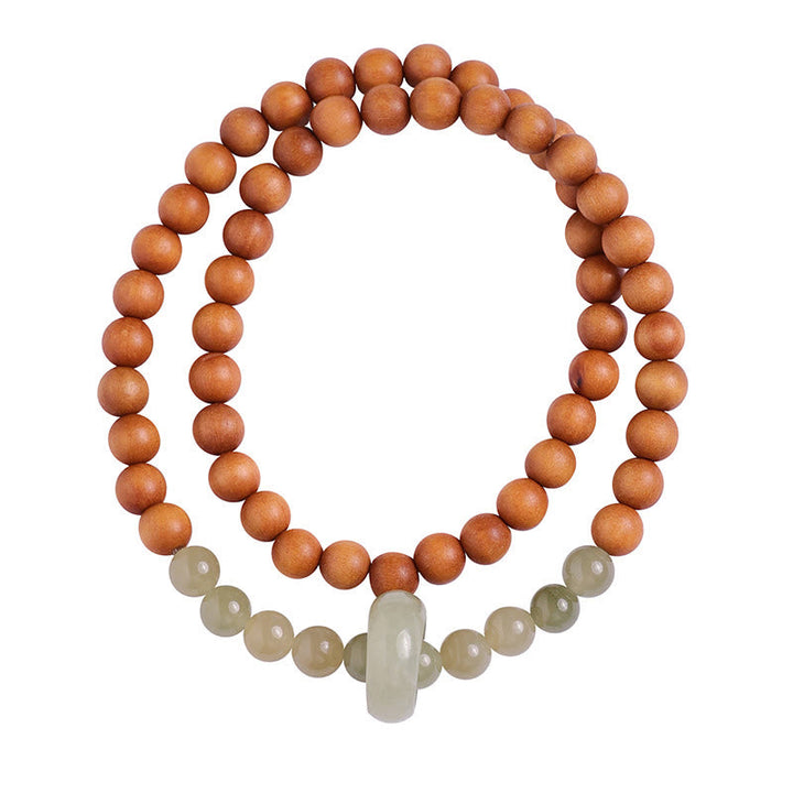 Armband Sandelholz Jade – Schutz braun beige Naturstein elastisch