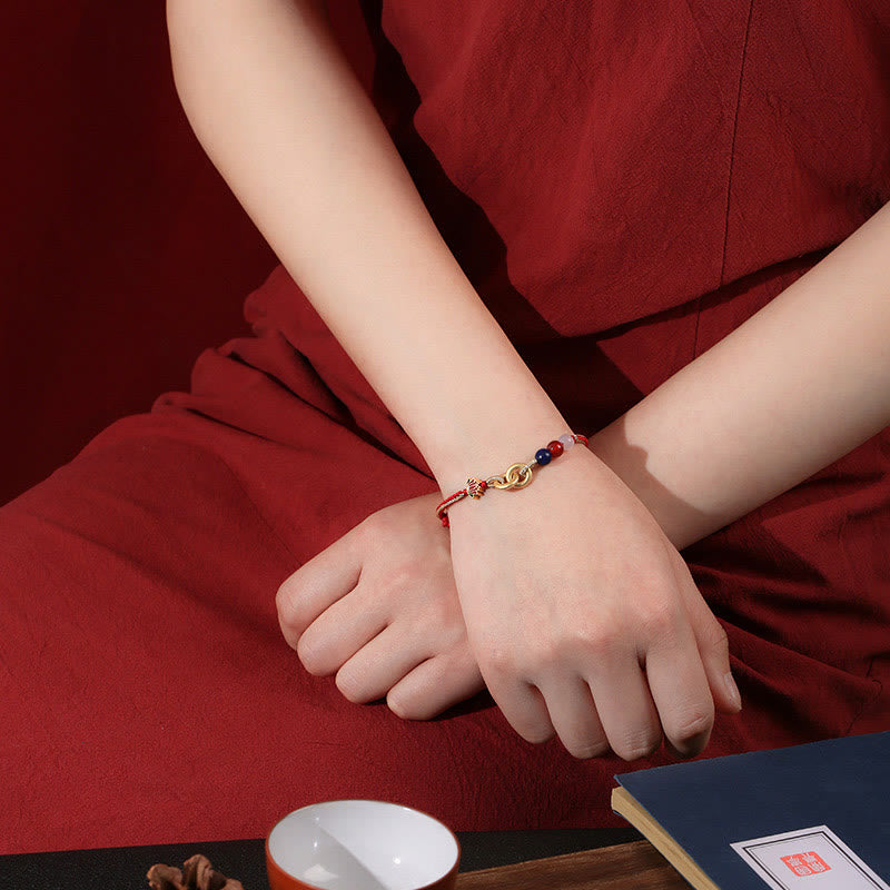 Lotus Armband 925 Silber Frieden rot elegant Handgelenk getragen