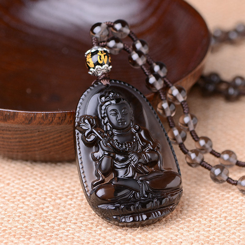 Buddha Obsidian Kette Schutz Anhänger Meditation