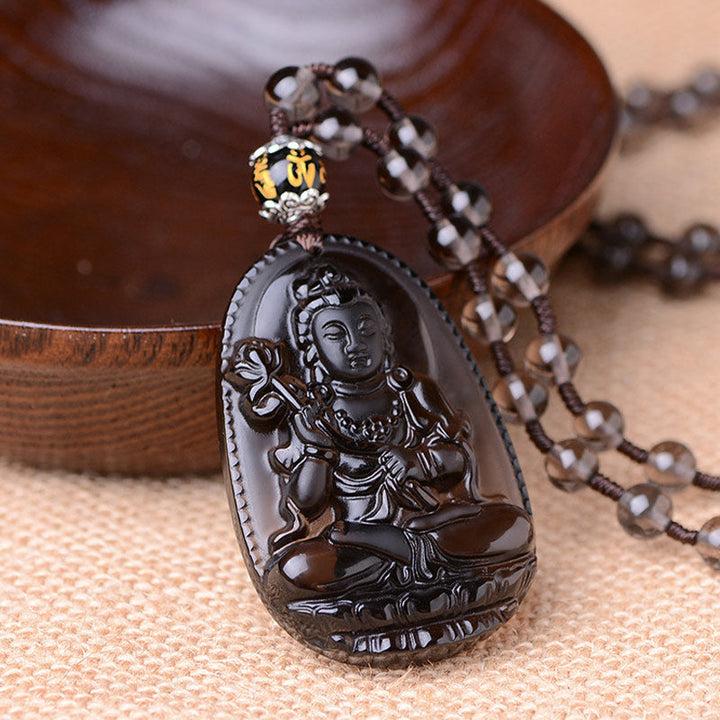 Buddha Obsidian Kette Schutz Anhänger Meditation