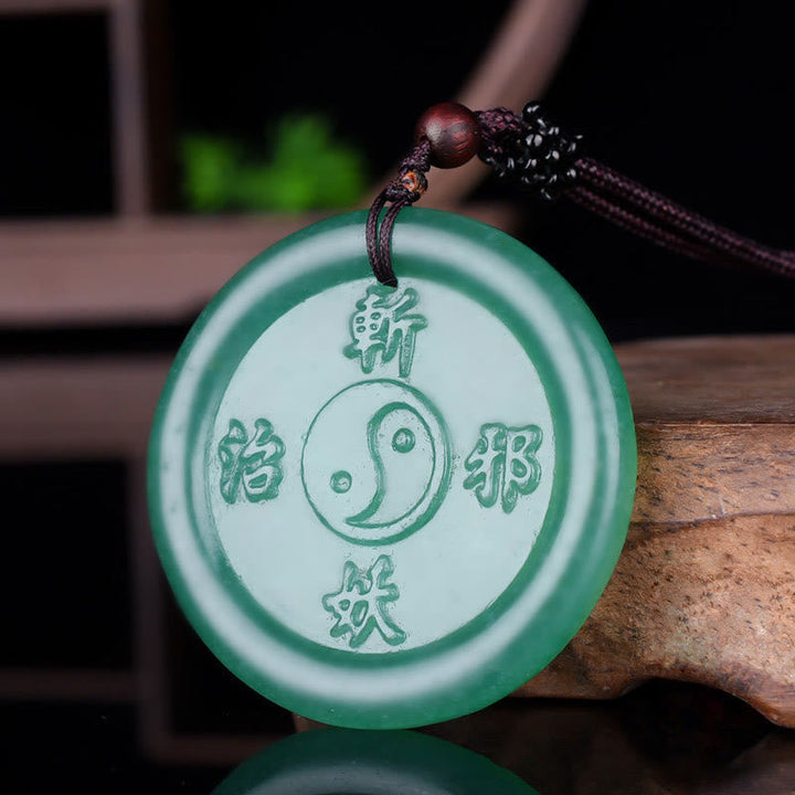 Kette Grüne Aventurin Yin Yang Anhänger Balance