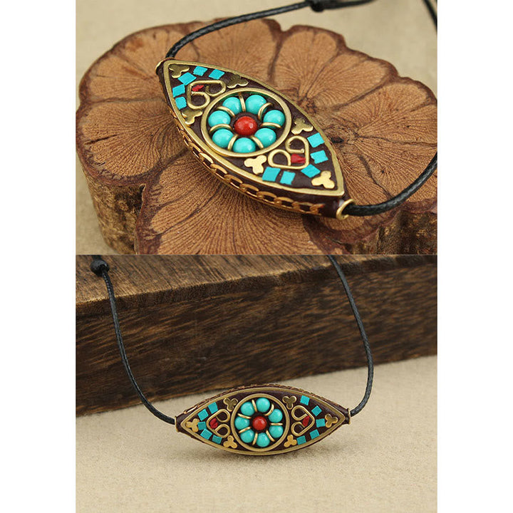 Anhänger Kette Türkis Buddha Marquise Schutz