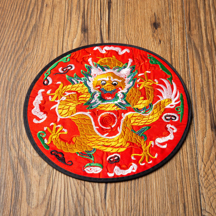 Teetasse Untersetzer Drachen Stickerei Kung Fu Roter Drache