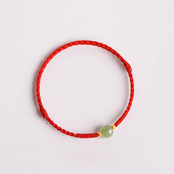 Armband Jade Glücksperle Rot - Prosperität
