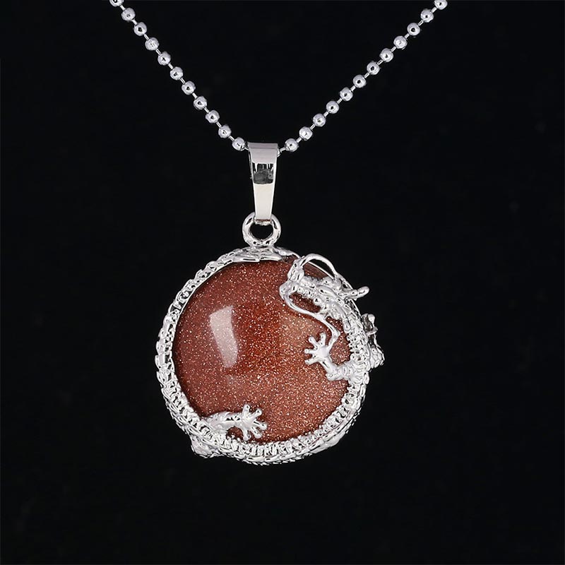 Kette Rosenquarz Drachen Anhänger silber Naturstein Heilung Harmonie
