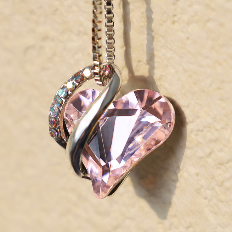 Kette Rubin Herz Rosa Kristall Anhänger Silber Heilstein Halskette