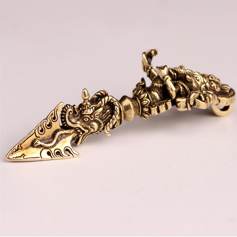 Vajra Phurba Bronze Anhänger tibetisch Dorje Ritualdolch