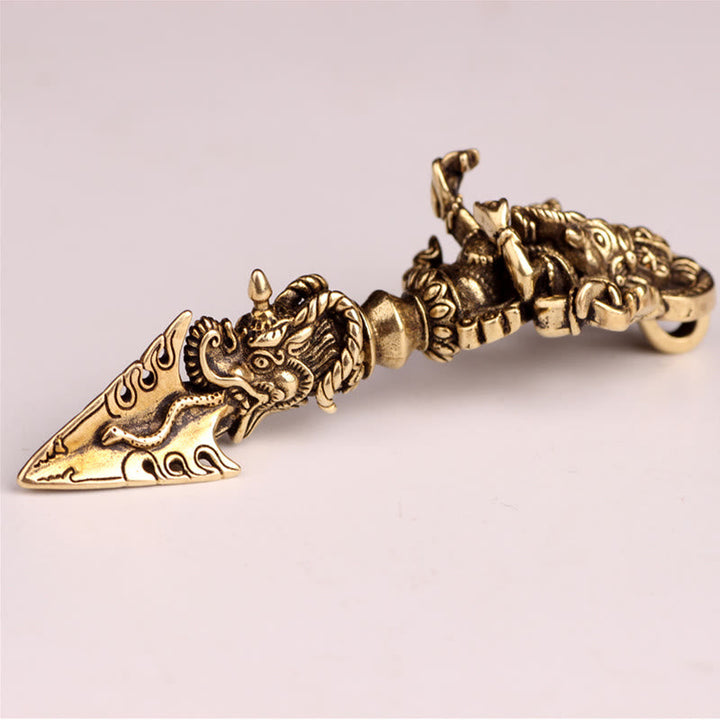 Vajra Phurba Bronze Anhänger tibetisch Dorje Ritualdolch