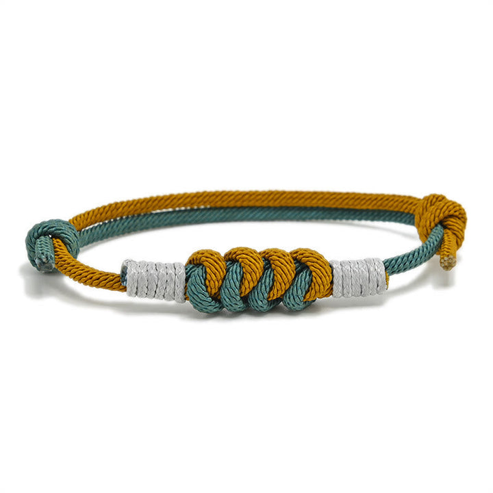 Armband Geflochten Knoten – Stärke aus Seil in Gelb Grün Weiß