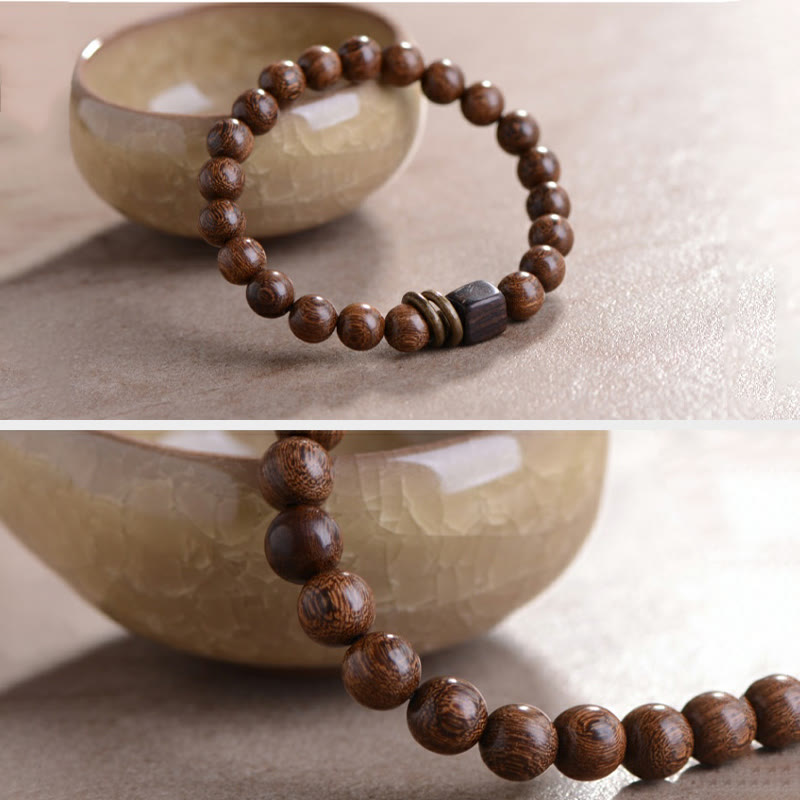 Armband Phoebe Zhennan Holz braun Perlen Spirituality natürlich elegant