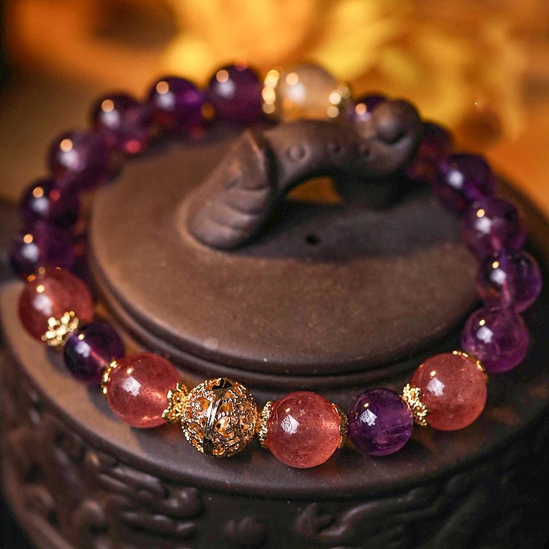Armband Citrin Amethyst Rutilquarz Wohlstand