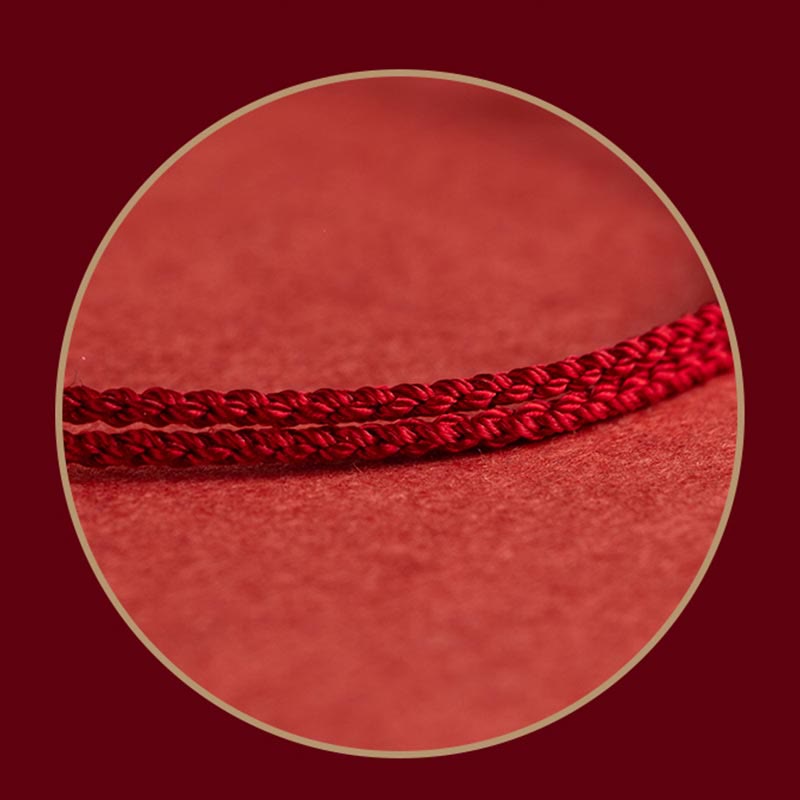 Armband 925 Silber Roter Faden Glück Fortune Lotus