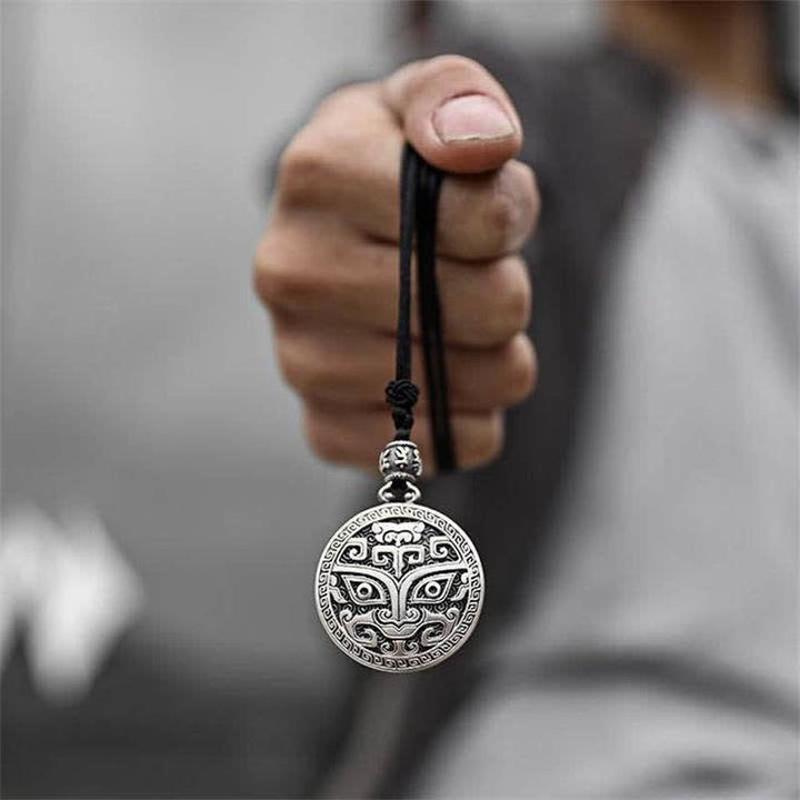 Anhänger Kette Taotie Silber Amulett Glück