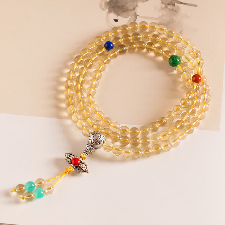 Mala 925 Silber Roter Achat Gelber Citrin Perlen Armband Schmuck