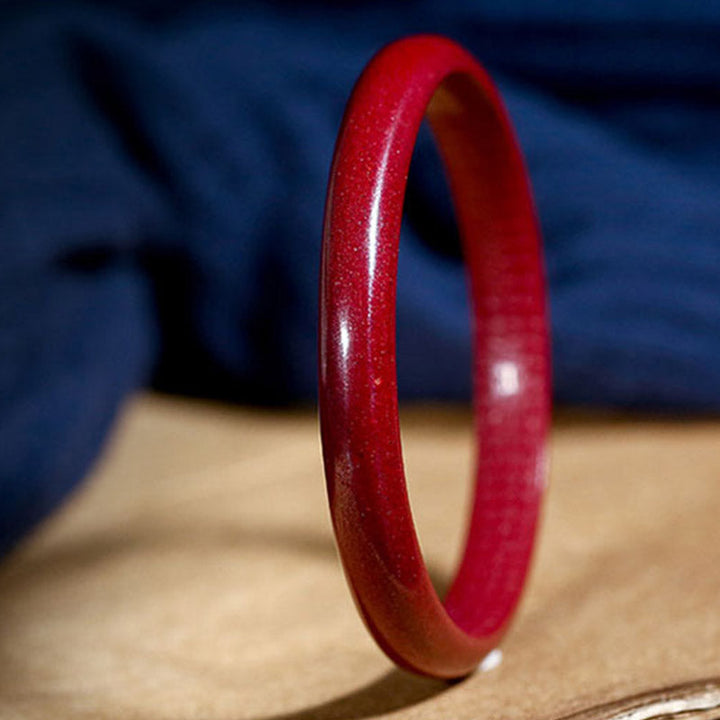 Rotes Zinnober Armband Herzsutra Segen elastisch Naturstein Schmuck