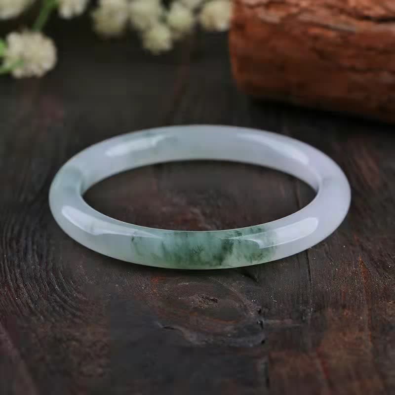 Jade Armband grün weiß marmoriert Naturstein elegant elegant glücksverheißend