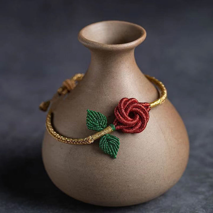 Keramik Vase mit Stickerei Armband – Glück & Frieden & Energie Dekoration