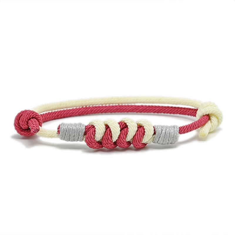 Armband Geflochten Knoten – Stärke rot weiß grau elegant