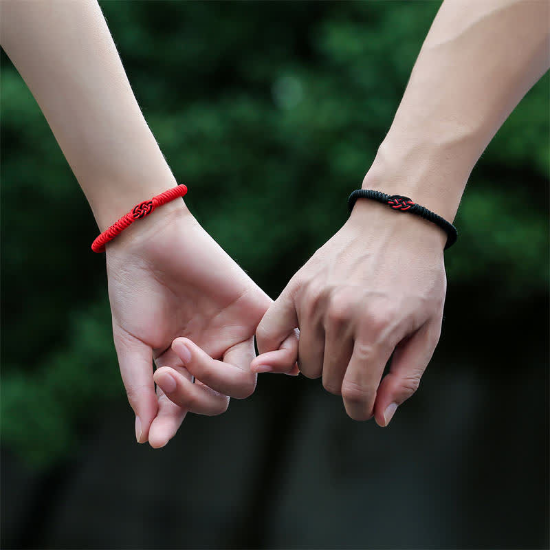 Armband Rot Schwarz Chinesischer Knoten - Schutz