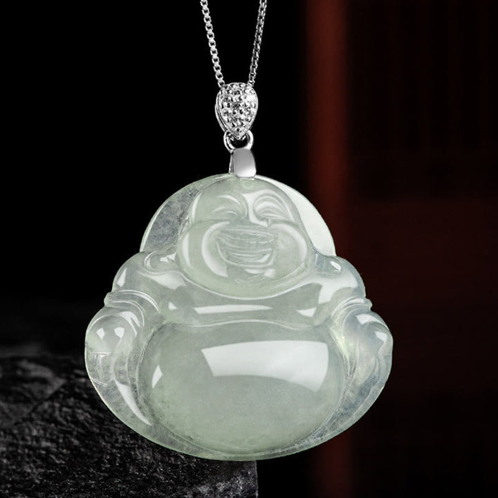 Anhänger Kette Jade Lachender Buddha – Wohlstand