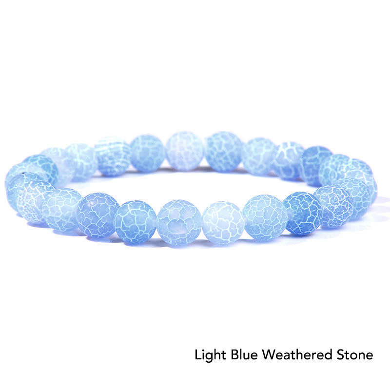 Armband Kristall Achat – Balance hellblau Weathered Stone Perlen elastisch