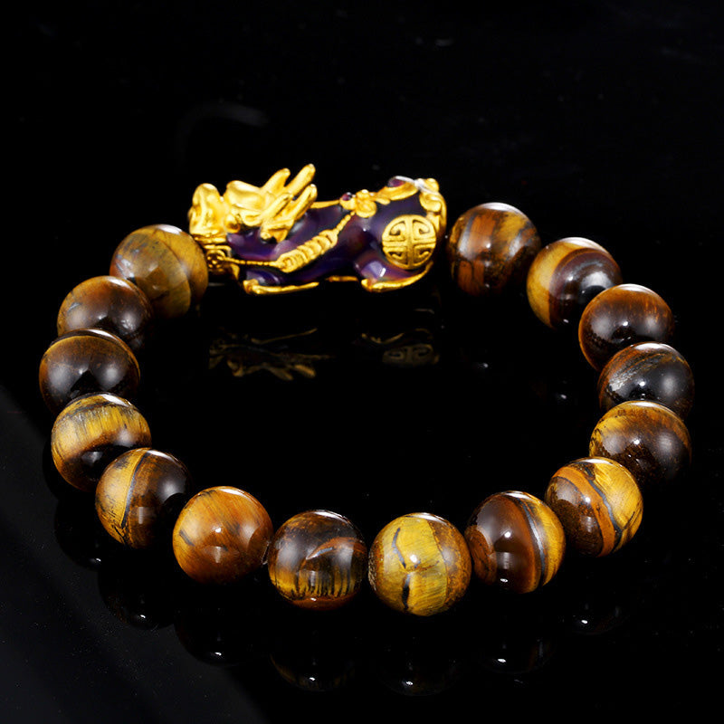 Armband Tigerauge Pixiu Feng Shui – Handgefertigt