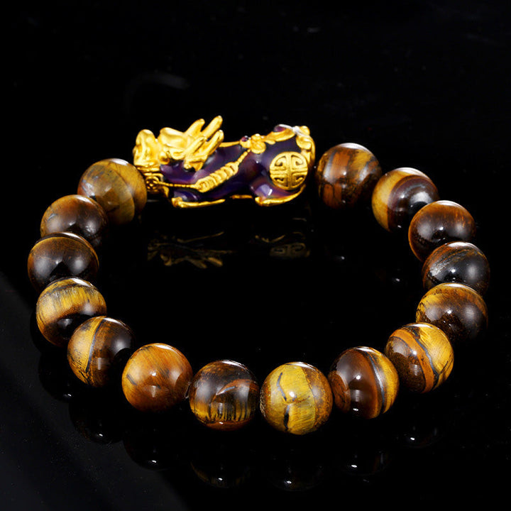 Armband Tigerauge Pixiu Feng Shui – Handgefertigt