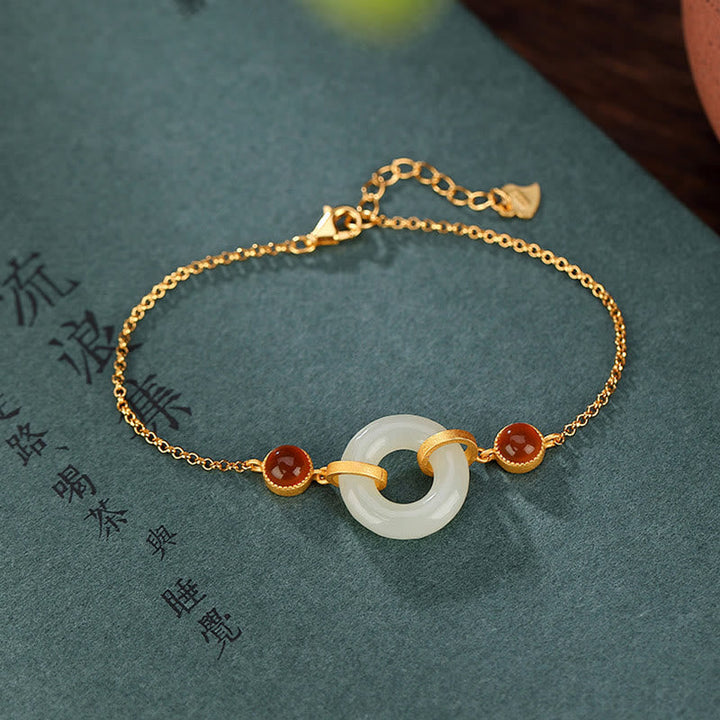Armband 925 Silber Roter Achat – Glück & Frieden