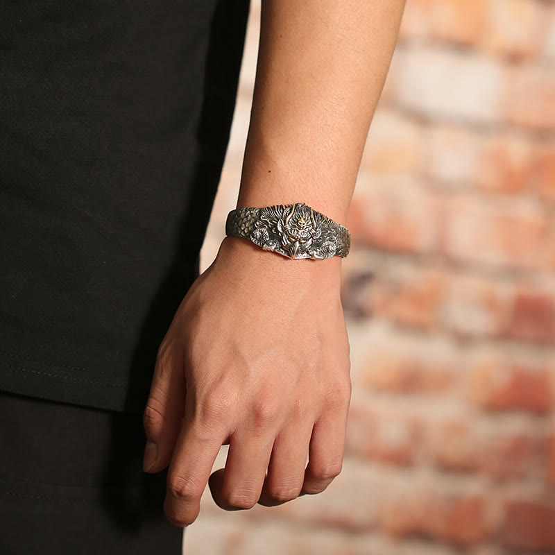 Silber Tibet Garuda Vogel Armband Weisheit Schutz Handgelenk getragen