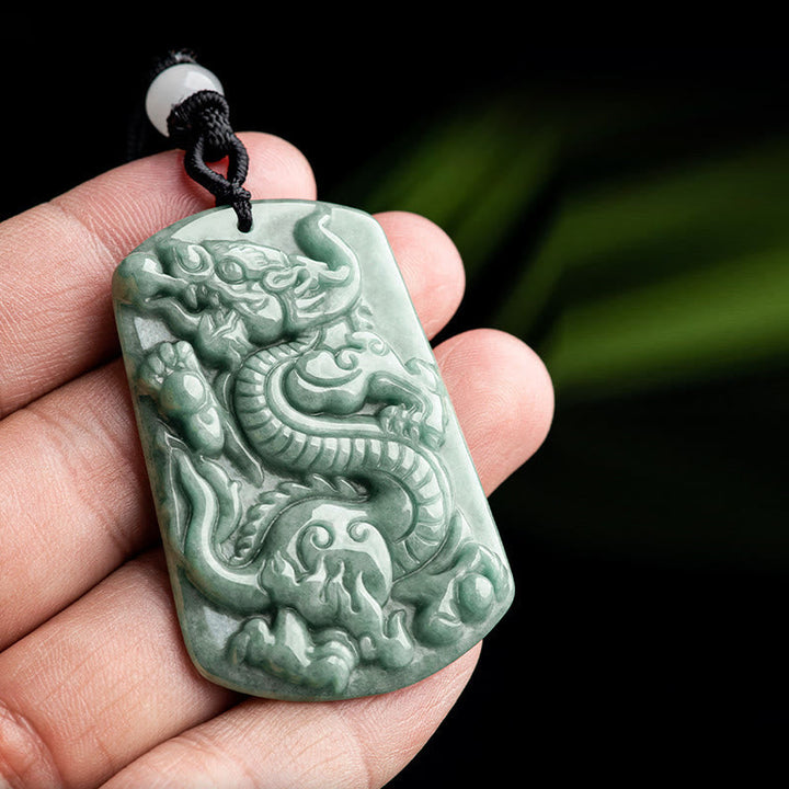 Kette Jade Drachen Amulett Tierkreis Erfolg grün