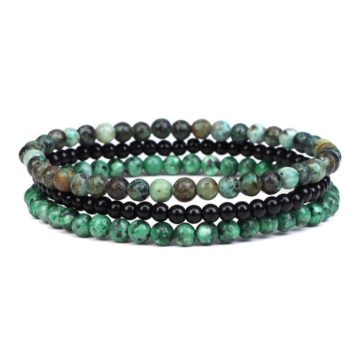 Armband Kristall – Frieden grüne Jade schwarzer Onyx Naturstein elastisch