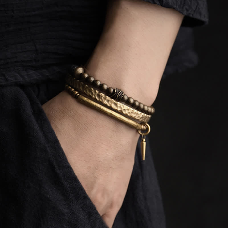 Kupfer Armband Balance elastisch mehrsträngig am Handgelenk getragen