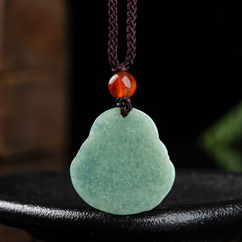 Kette Cyan Jade Lachender Buddha Wohlstand Anhänger