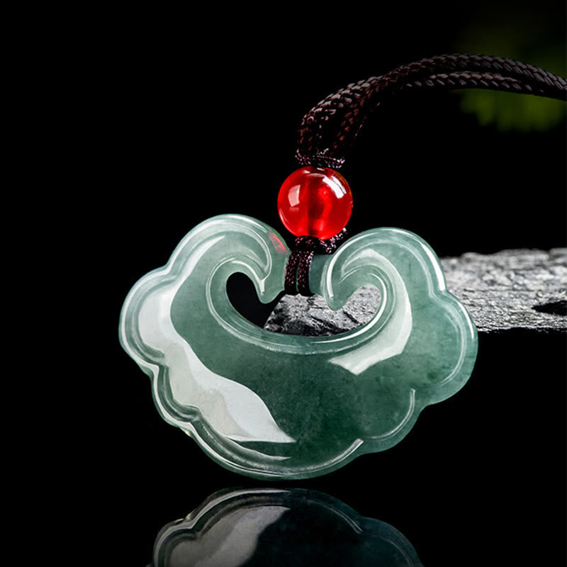 Kette Grüne Jade Wolkenform Natur Balance – Harmonie