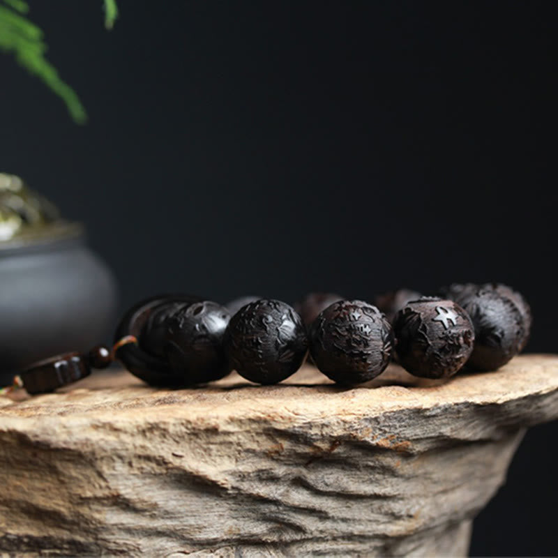 Armband Ebenholz Gravur Yin-Yang Ruhe