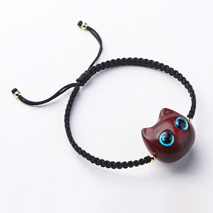 Armband Sandelholz Ebenholz Katze – Schutz & Ruhe