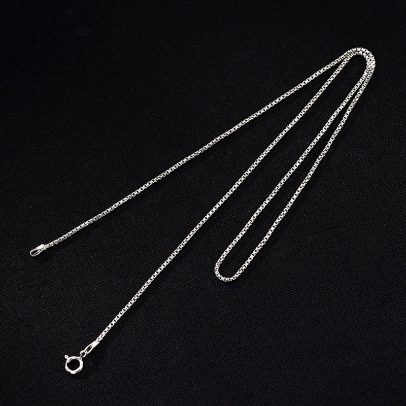 Kette Silber Box-Chain schlicht Verschluss Schmuck