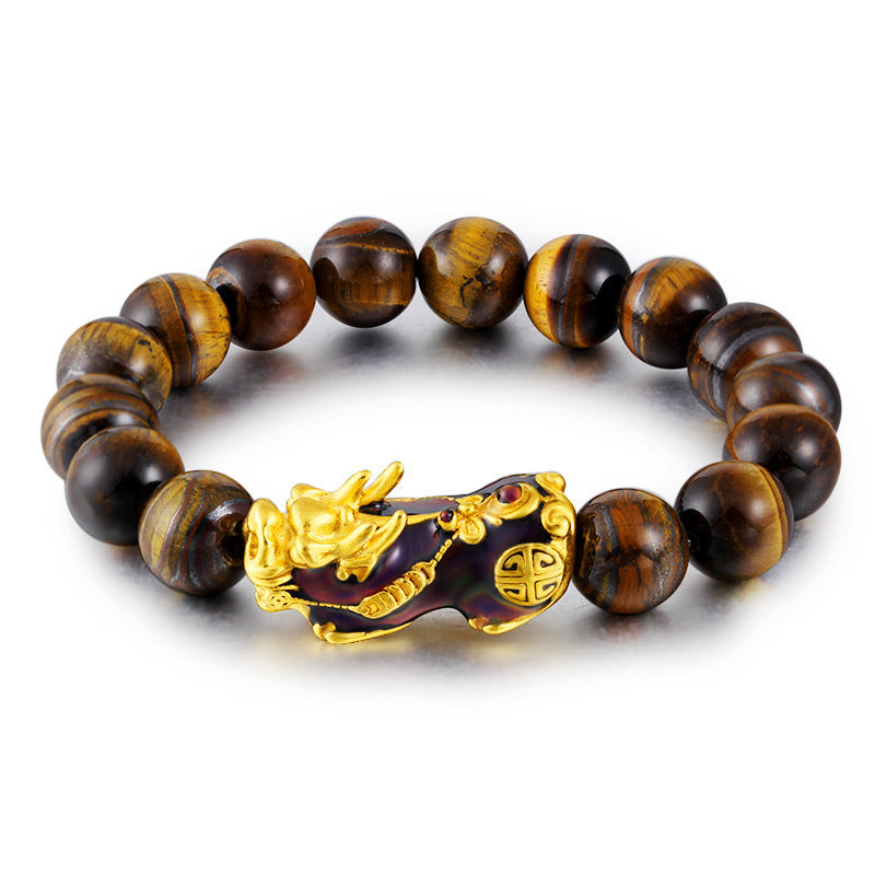 Armband Tigerauge Pixiu Feng Shui – Handgefertigt