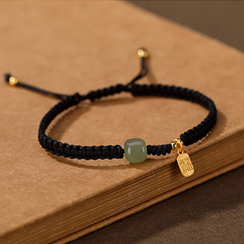 Armband Hetian Jade 925 Sterling Silber Rot - Glücksbringer & Wohlstand